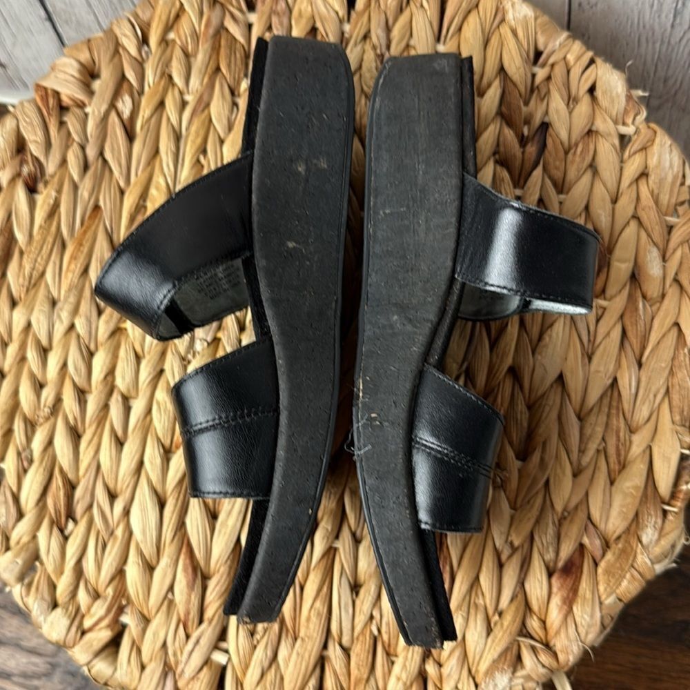 Alegria Mena Black Sandal Leather Sandal Size 7 - Picture 9 of 12